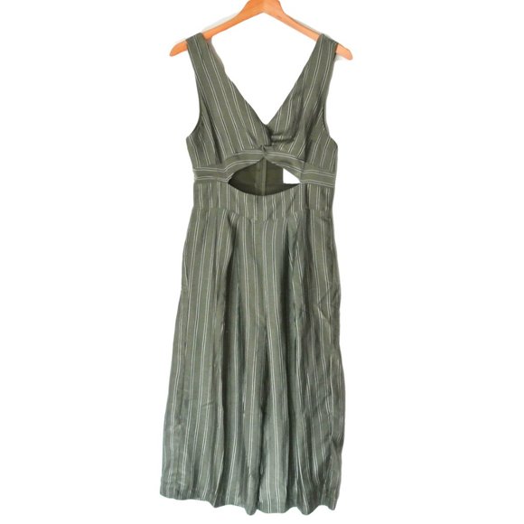 4SI3NNA Sonya Green Stripe Cutout Jumpsuit M - Picture 4 of 14